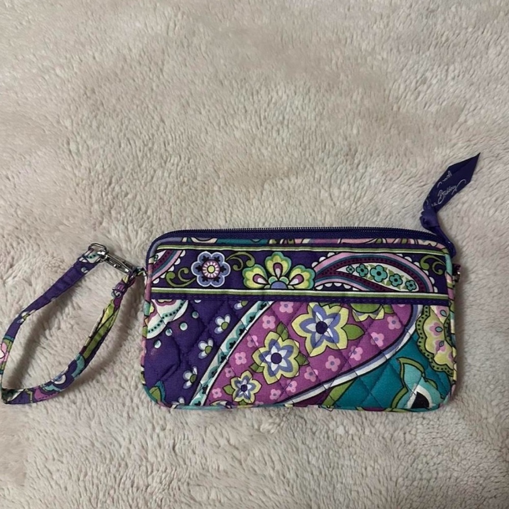 Vera Bradley Floral Purple Wristlet